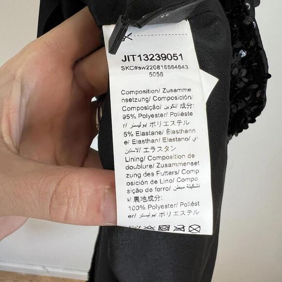 Brand New Shein Women Small 4 Black Sequin Strapless Eveningwear Slip Dress Gown - Picture 7 of 14